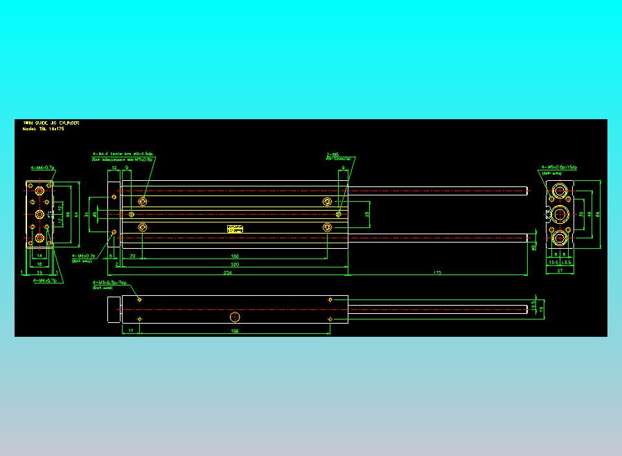双轴气缸2D-TB16x175-L