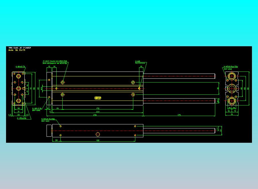 双轴气缸2D-TB20x175-L