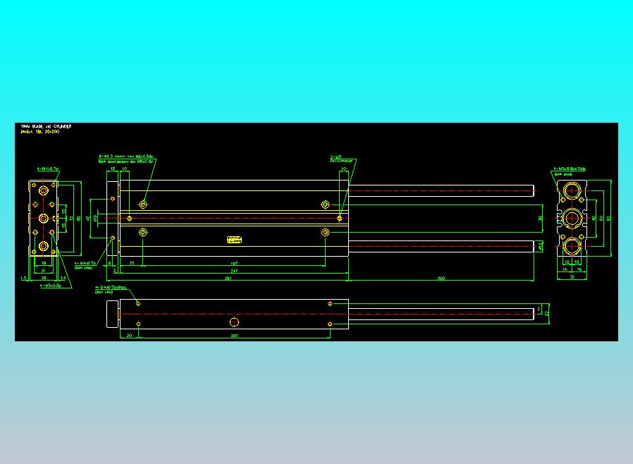 双轴气缸2D-TB20x200-L
