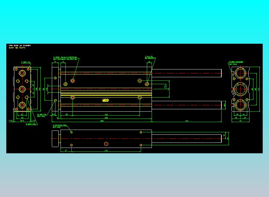 双轴气缸2D-TB32x175-L