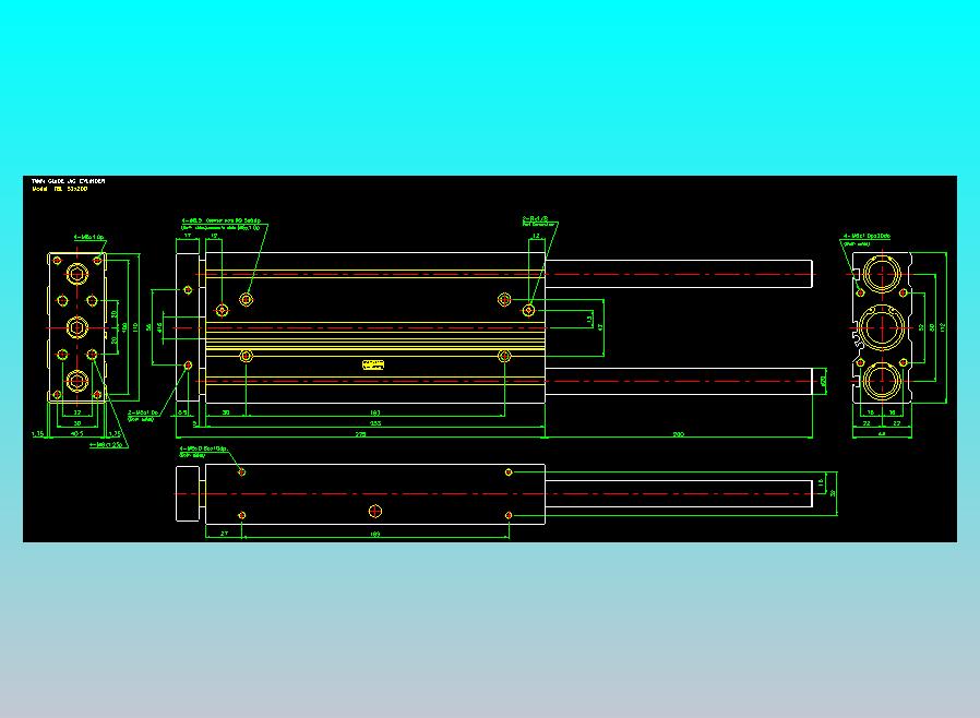 双轴气缸2D-TB32x200-L