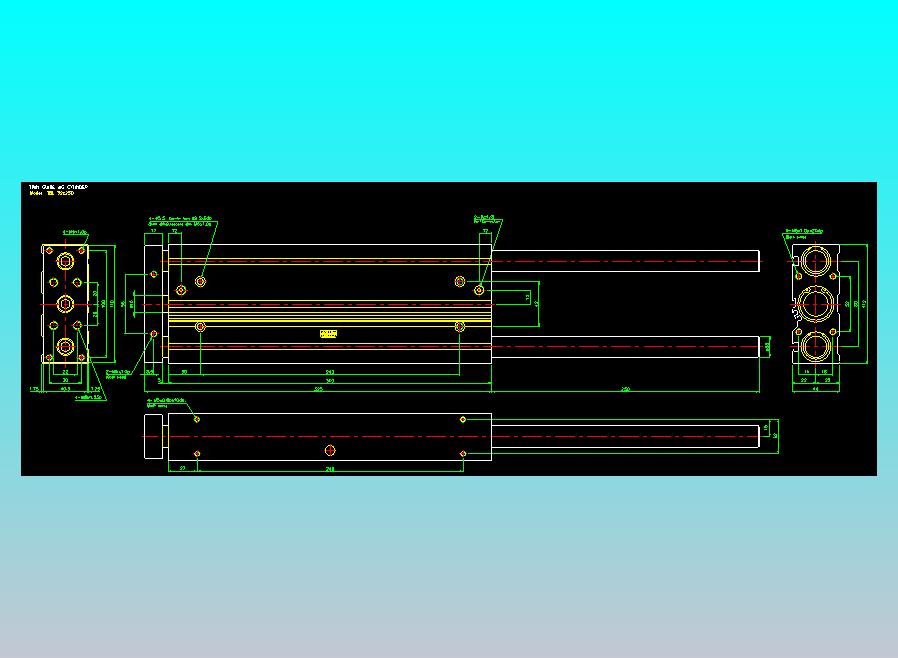 双轴气缸2D-TB32x250-L
