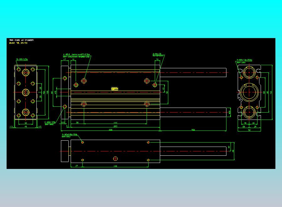 双轴气缸2D-TB40x150-L