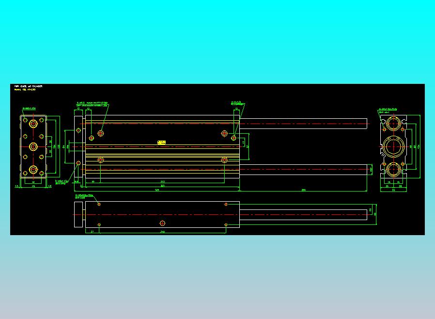 双轴气缸2D-TB40x250-L