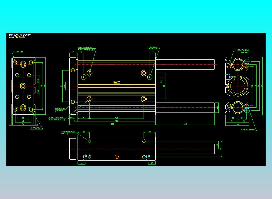 双轴气缸2D-TB50x150-L