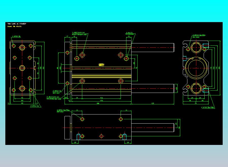 双轴气缸2D-TB63x125-L