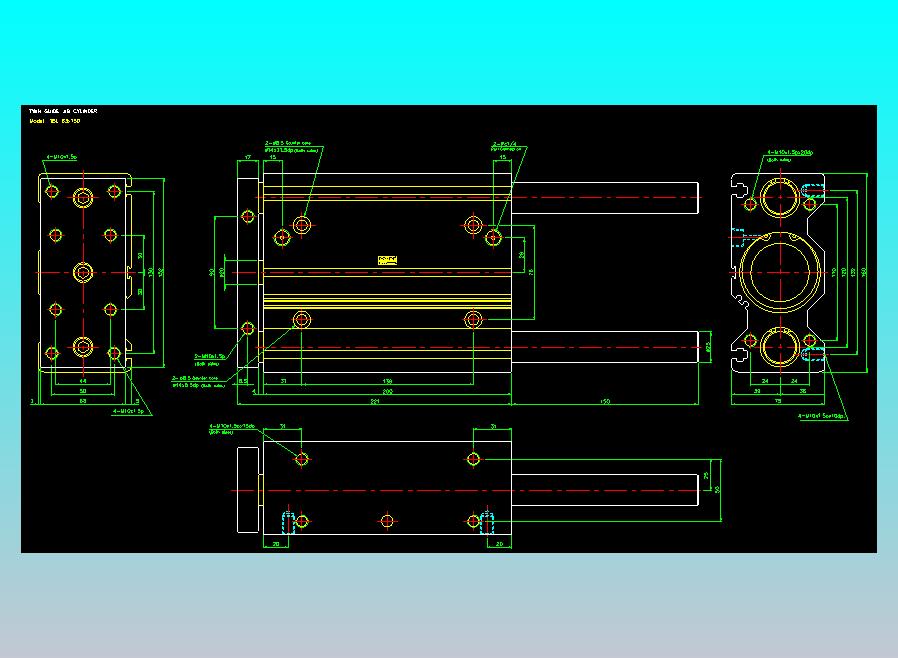双轴气缸2D-TB63x150-L