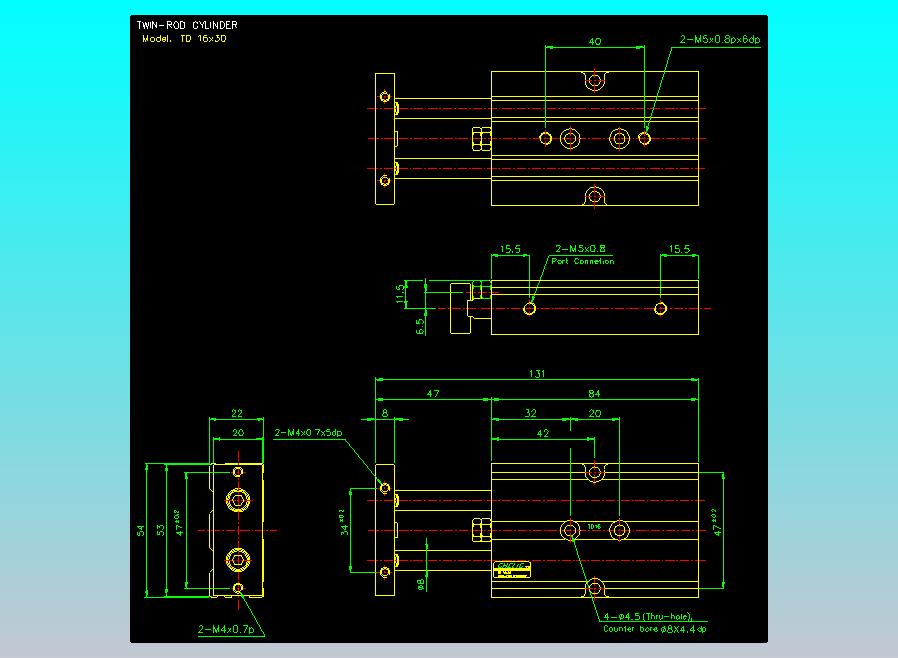 双轴气缸2D-TD16x30