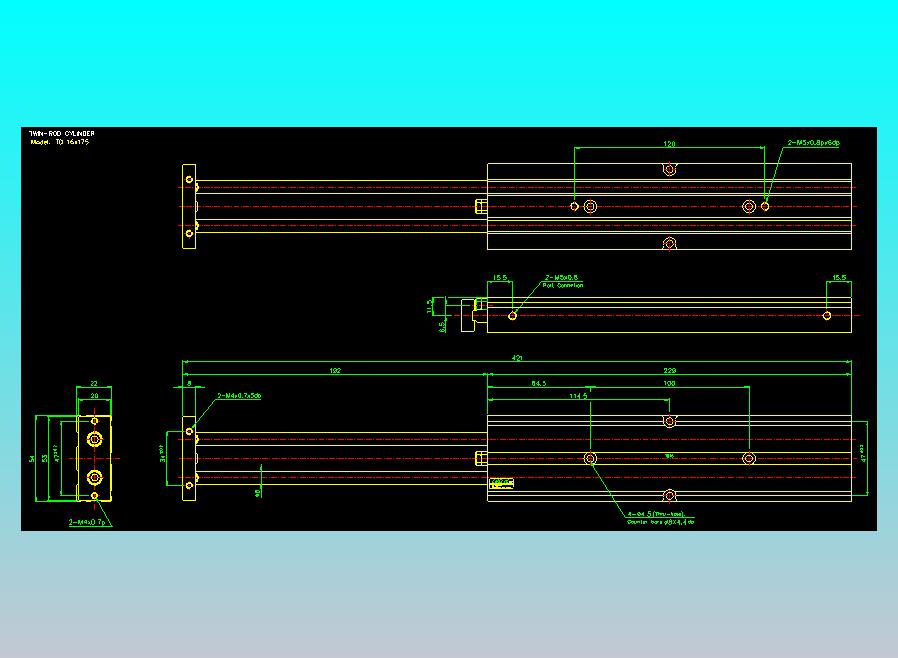 双轴气缸2D-TD16x175