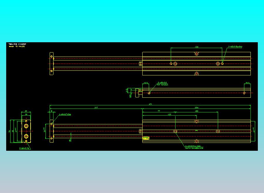 双轴气缸2D-TD16x200