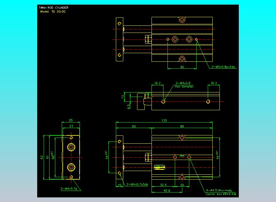 双轴气缸2D-TD20x30