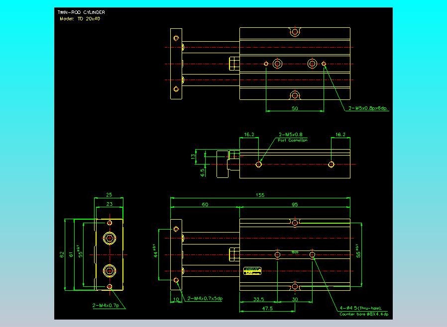 双轴气缸2D-TD20x40