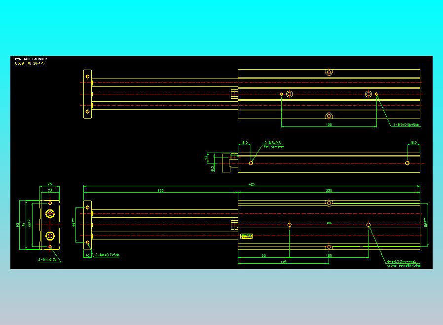双轴气缸2D-TD20x175
