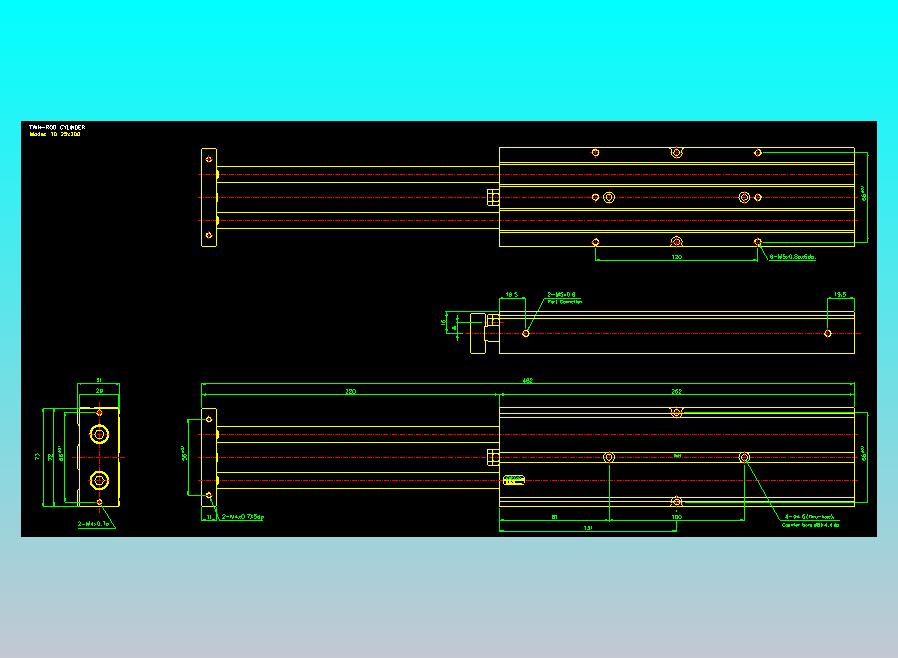 双轴气缸2D-TD25x200