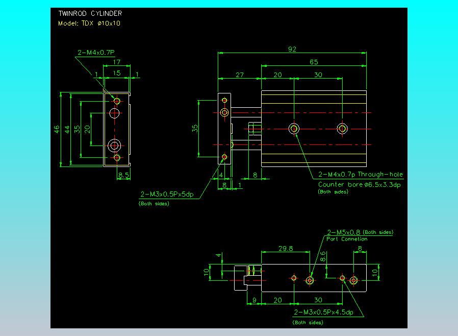双轴气缸2D-TDX10x10