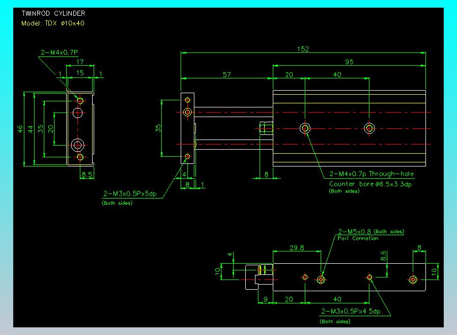 双轴气缸2D-TDX10x40