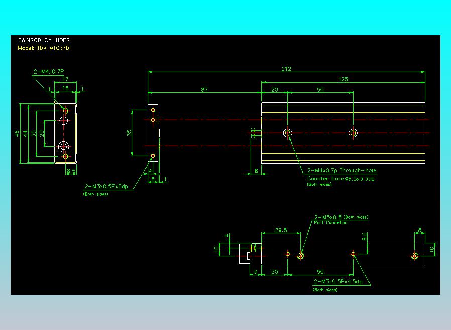 双轴气缸2D-TDX10x70