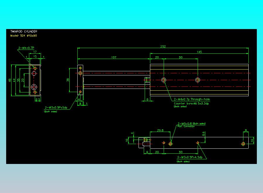 双轴气缸2D-TDX10x90