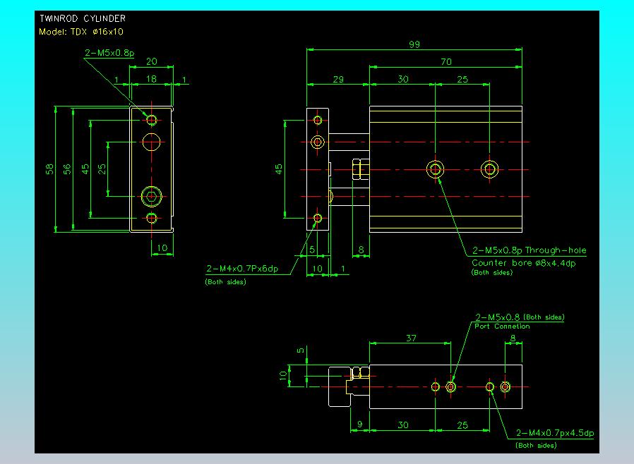 双轴气缸2D-TDX16x10