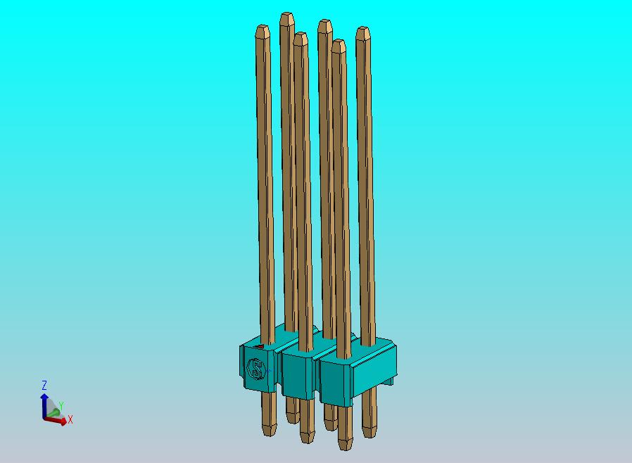 DS1021排针 100mil(2.54mm) 型号19(3x18.8mm) 3Rx32针彩色 REV1.0
