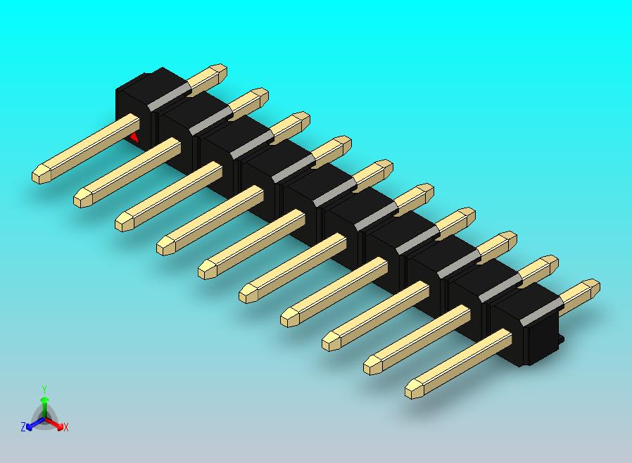 DS1021排针 黑色 1x10p 100mil 类型1 版本1.0.zip