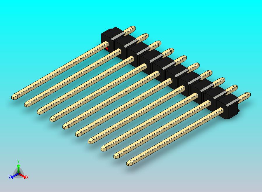 DS1021排针 黑色 1x10p 100mil 类型19 版本1.0.zip