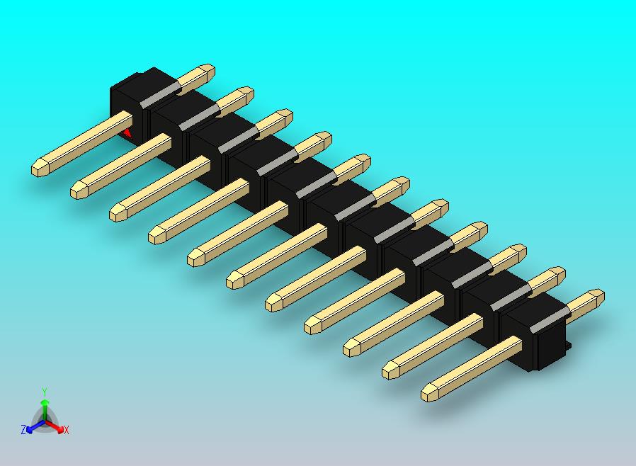 DS1021排针 黑色 1x11p 100mil 类型1 版本1.0.zip