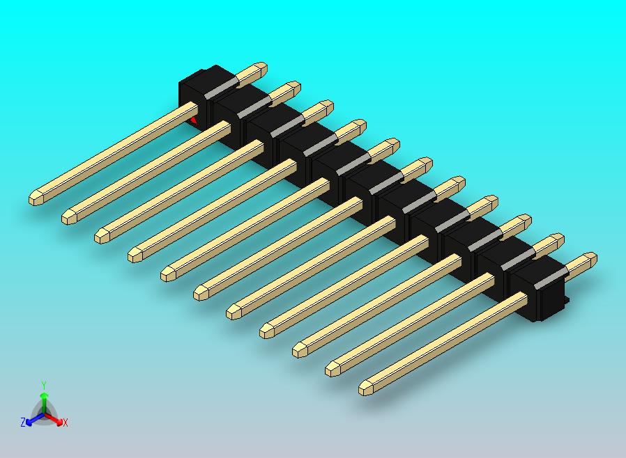 DS1021排针 黑色 1x11p 100mil 类型5 版本1.0.zip