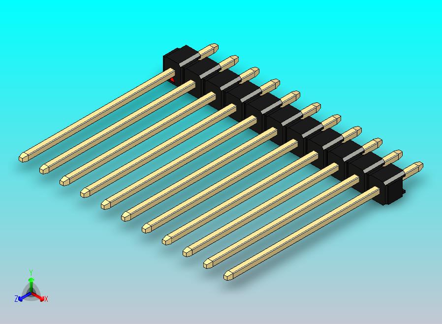 DS1021排针 黑色 1x11p 100mil 类型19 版本1.0.zip