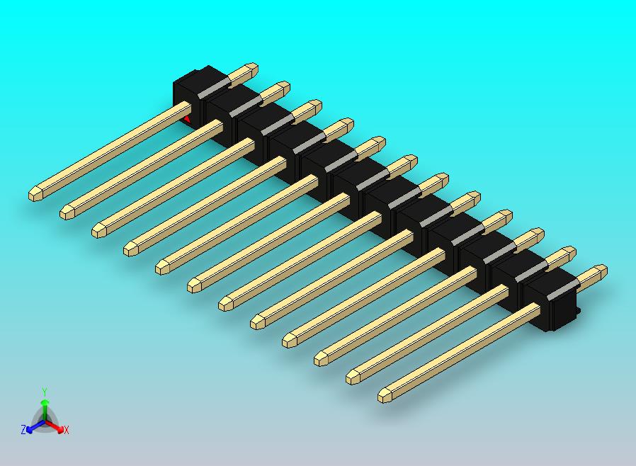 DS1021排针 黑色 1x12p 100mil 类型5 版本1.0.zip