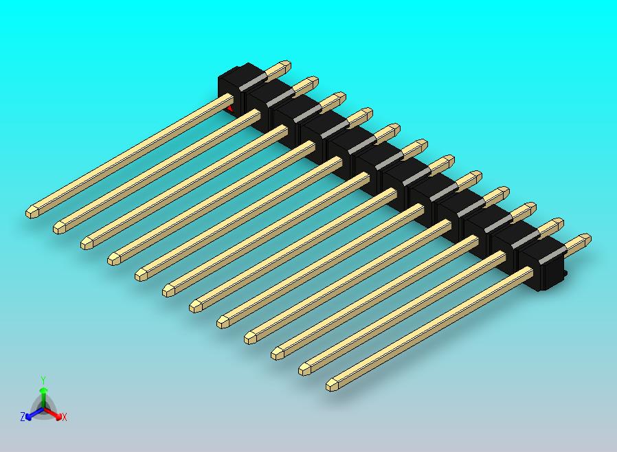 DS1021排针 黑色 1x12p 100mil 类型19 版本1.0.zip