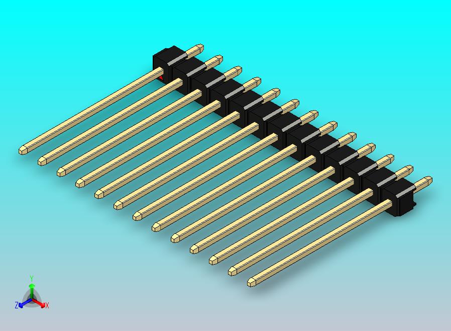 DS1021排针 黑色 1x13p 100mil 类型19 版本1.0.zip