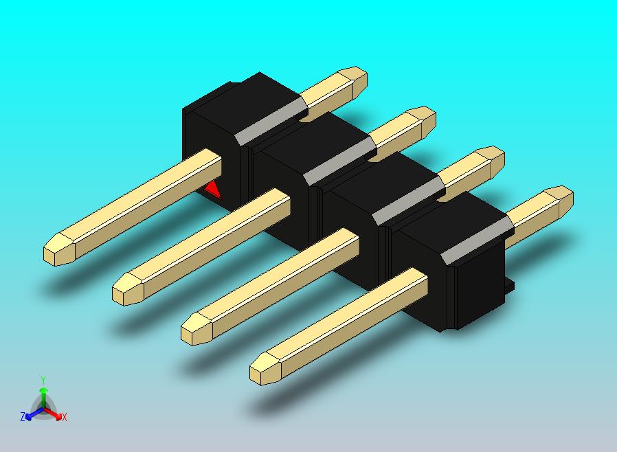 DS1021排针 黑色 1x04p 100mil 类型1 版本1.0.zip