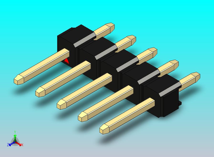 DS1021排针 黑色 1x05p 100mil 类型1 版本1.0.zip