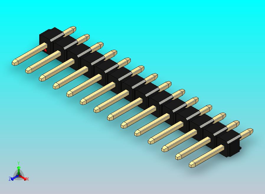 DS1021排针 黑色 1x14p 100mil 类型1 版本1.0.zip