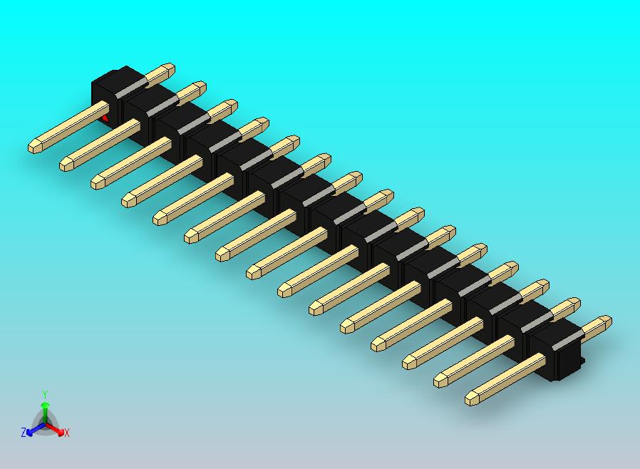 DS1021排针 黑色 1x15p 100mil 类型1 版本1.0.zip