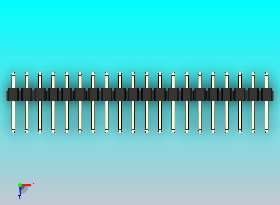 DS1021排针 黑色 1x20p 100mil 类型1 版本1.0.zip