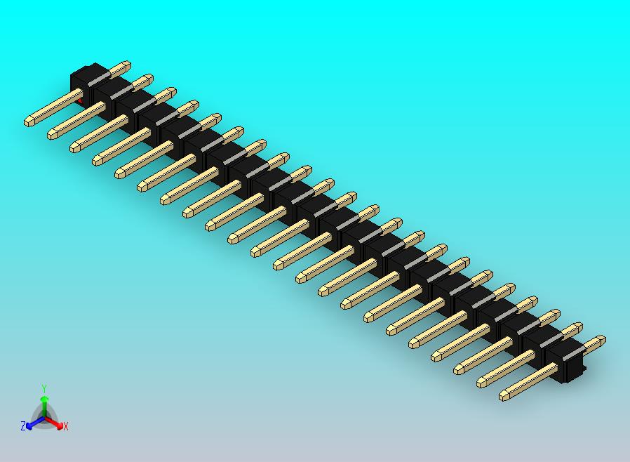 DS1021排针 黑色 1x22p 100mil 类型1 版本1.0.zip