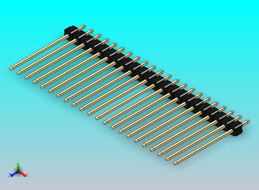 DS1021排针 黑色 1x22p 100mil 类型19 版本1.0.zip