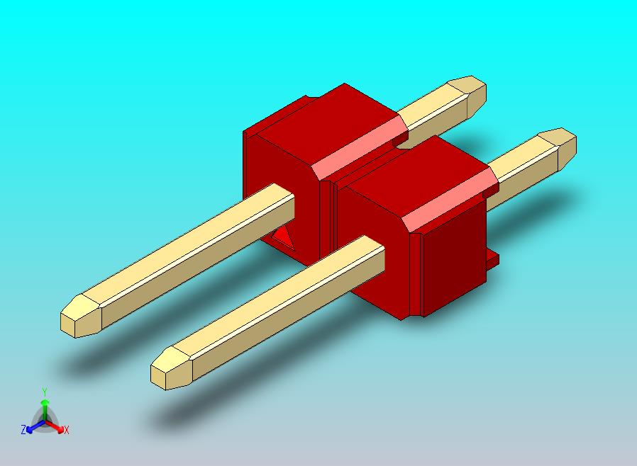 DS1021排针 红色 1x02p 100mil 类型1 版本1.0.zip