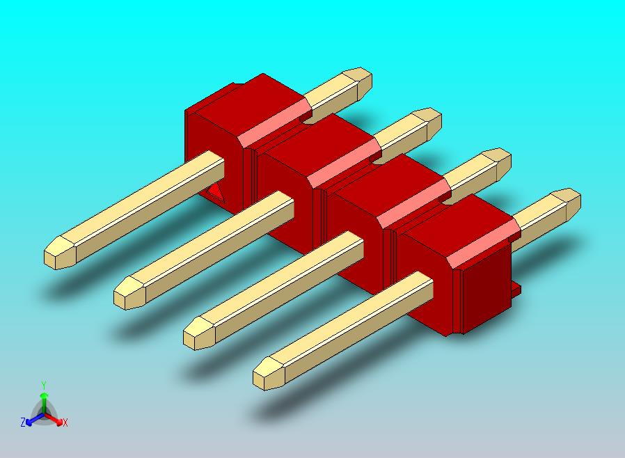 DS1021排针 红色 1x04p 100mil 类型1 版本1.0.zip
