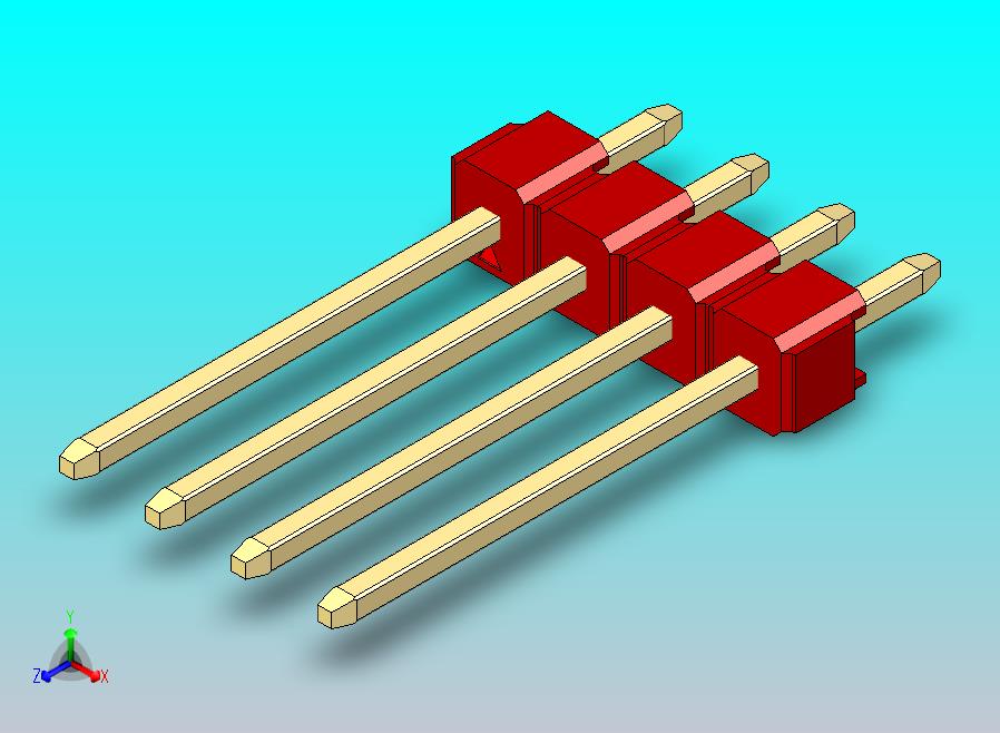 DS1021排针 红色 1x04p 100mil 类型5 版本1.0.zip