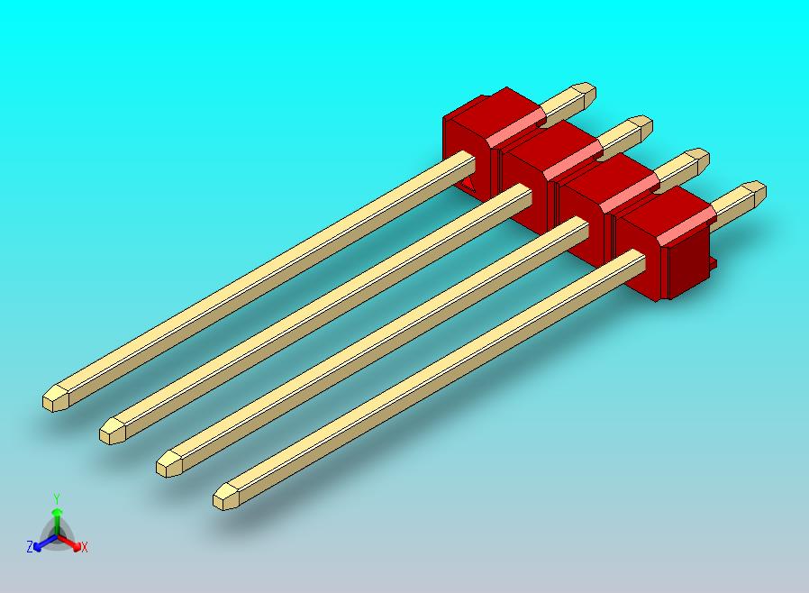 DS1021排针 红色 1x04p 100mil 类型19 版本1.0.zip