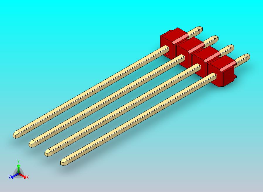 DS1021排针 红色 1x04p 100mil 类型43 版本1.0.zip