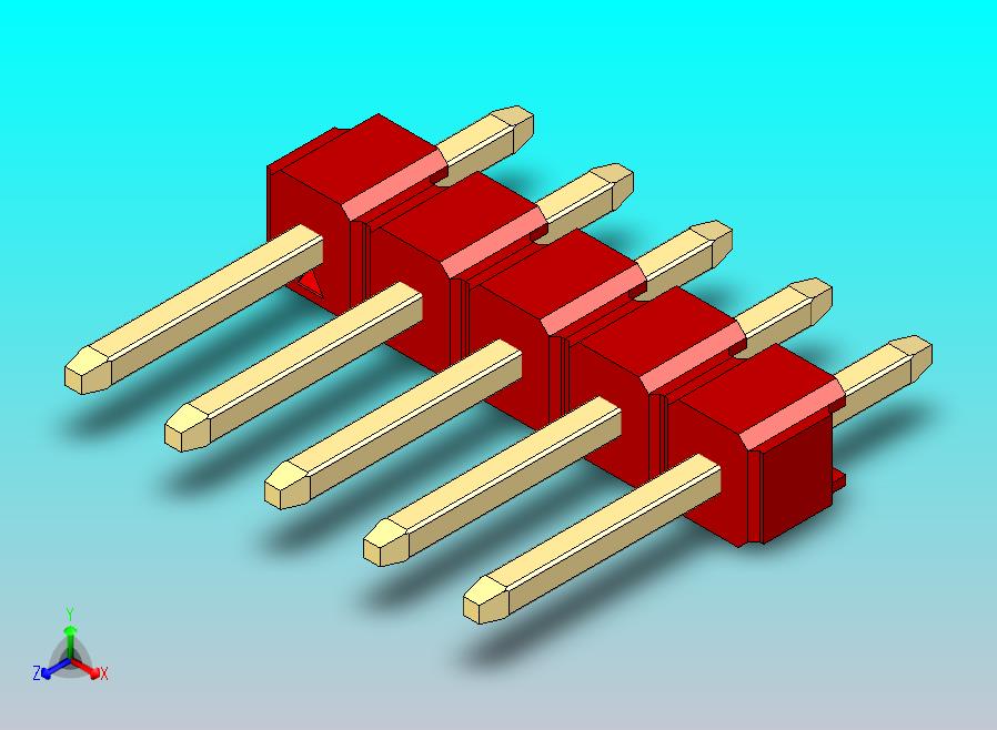DS1021排针 红色 1x05p 100mil 类型1 版本1.0.zip