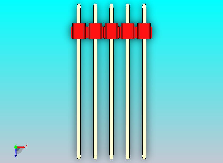 DS1021排针 红色 1x05p 100mil 类型19 版本1.0.zip