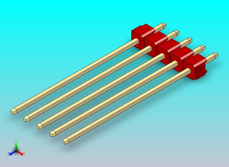 DS1021排针 红色 1x05p 100mil 类型43 版本1.0.zip