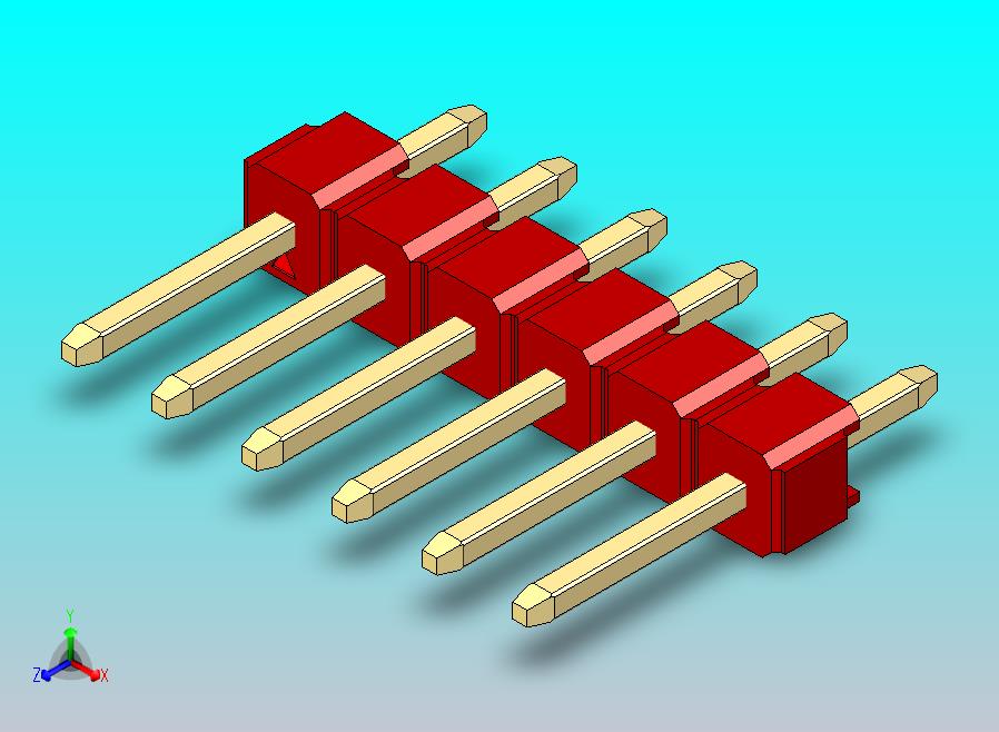 DS1021排针 红色 1x06p 100mil 类型1 版本1.0.zip