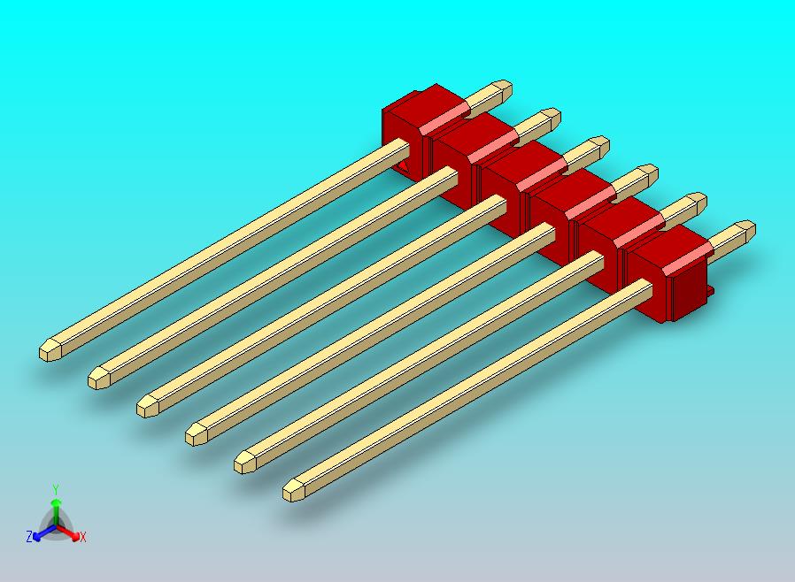 DS1021排针 红色 1x06p 100mil 类型19 版本1.0.zip