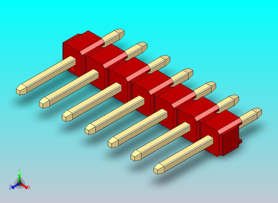 DS1021排针 红色 1x07p 100mil 类型1 版本1.0.zip
